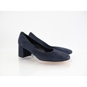 Cordani Gracie Pump Women Size 37 6.5 / 7 Blue Suede Slip On Block Heel Career